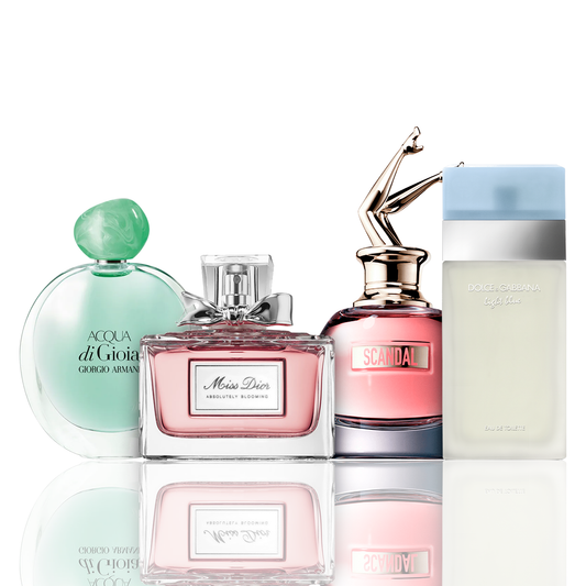 Zestaw 4 Perfum | Acqua di Gioia, Light Blue, Scandal, Miss Dior 100 ml